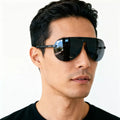 Men's Polarized Sunglasses Toad Glasses Men's Pilot Face Covering Goggles Sunscreen Glasses Metal Sunglasses