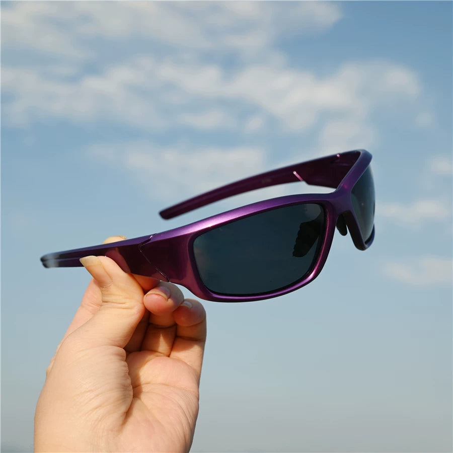 Purple women's cycling sunglasses, polarized glasses, windproof glasses, outdoor sports running, small face sun protection, cycling sunglasses