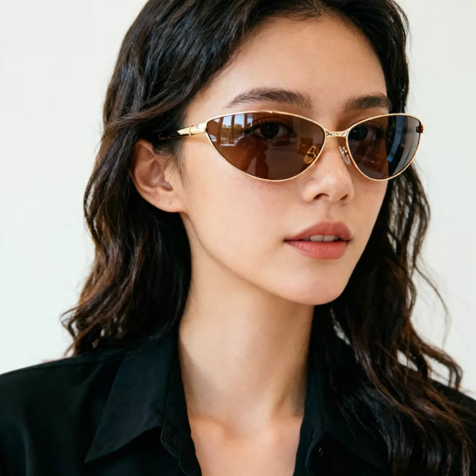 个性女士偏光墨镜欧美时尚女款太阳眼镜三角框型猫眼不挑脸遮脸显瘦