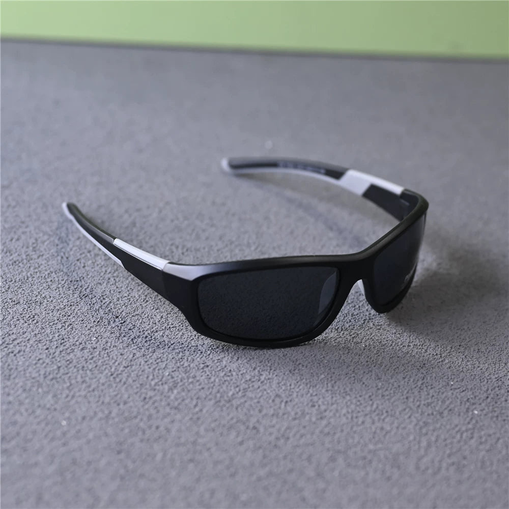 男士运动偏光太阳镜黑色墨镜男女骑行防风镜术后护目镜深黑色遮阳