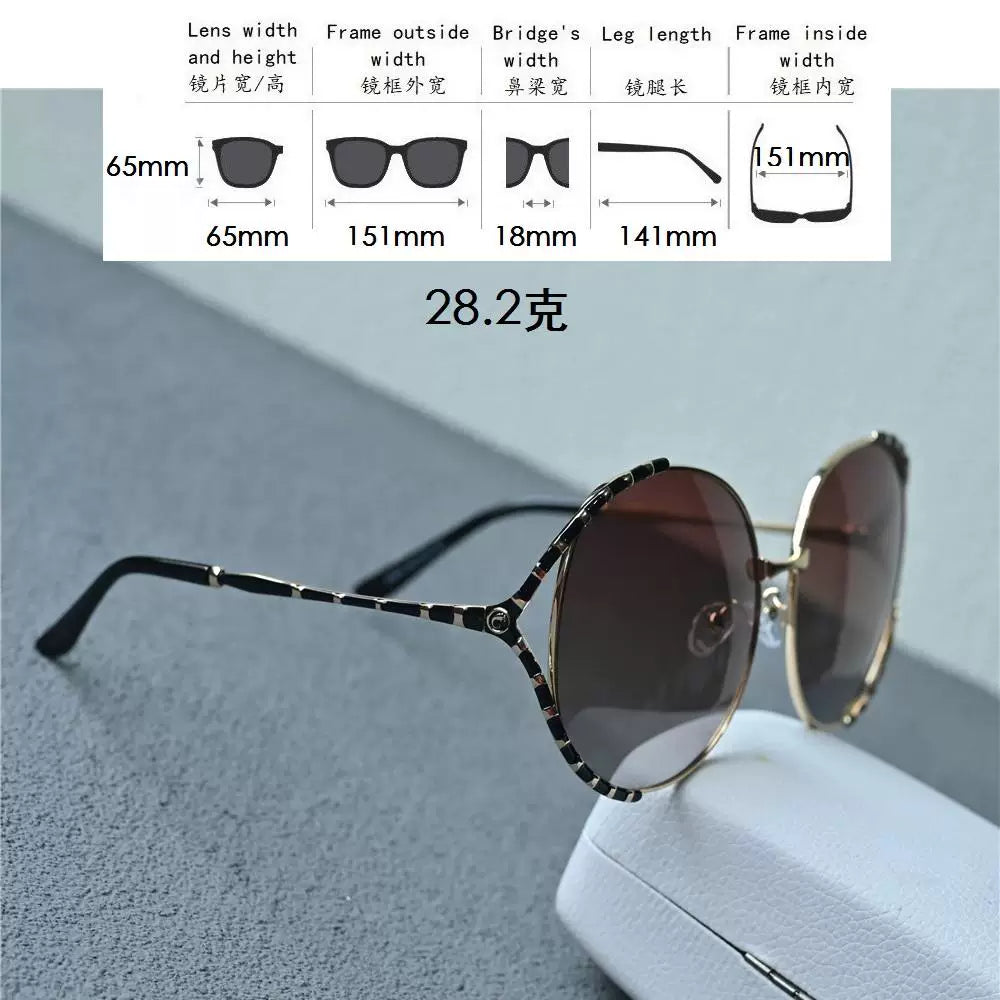 Women's oversized polarized sunglasses 151mm large face slimming anti UV fashionable glasses women's large face sunglasses