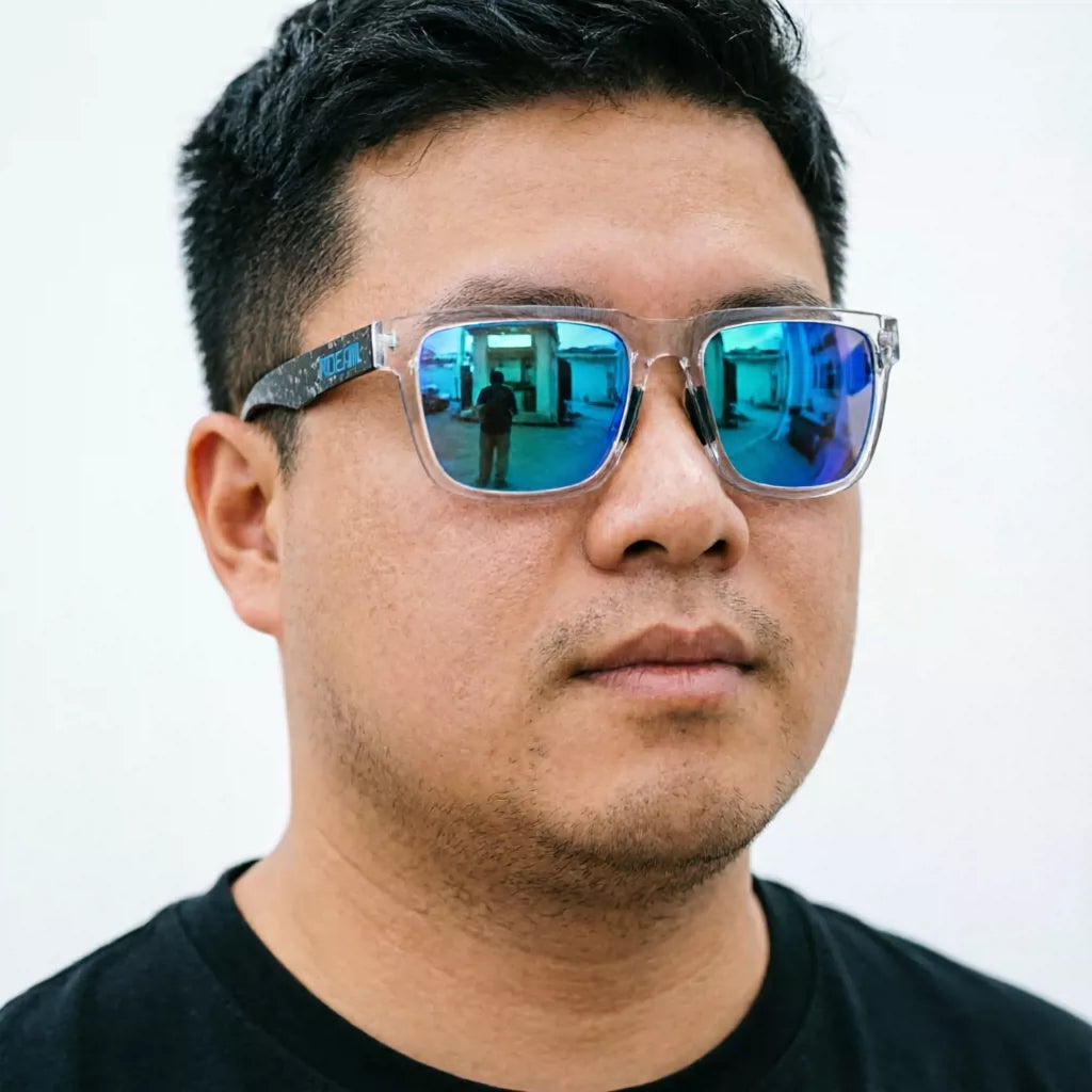 胖脸加宽男士偏光太阳镜休闲运动墨镜方形大脸时尚胖脸显瘦变色