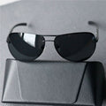 High end men's polarized sunglasses frameless toad glasses black sunglasses sunscreen driving professional high-definition driving glasses