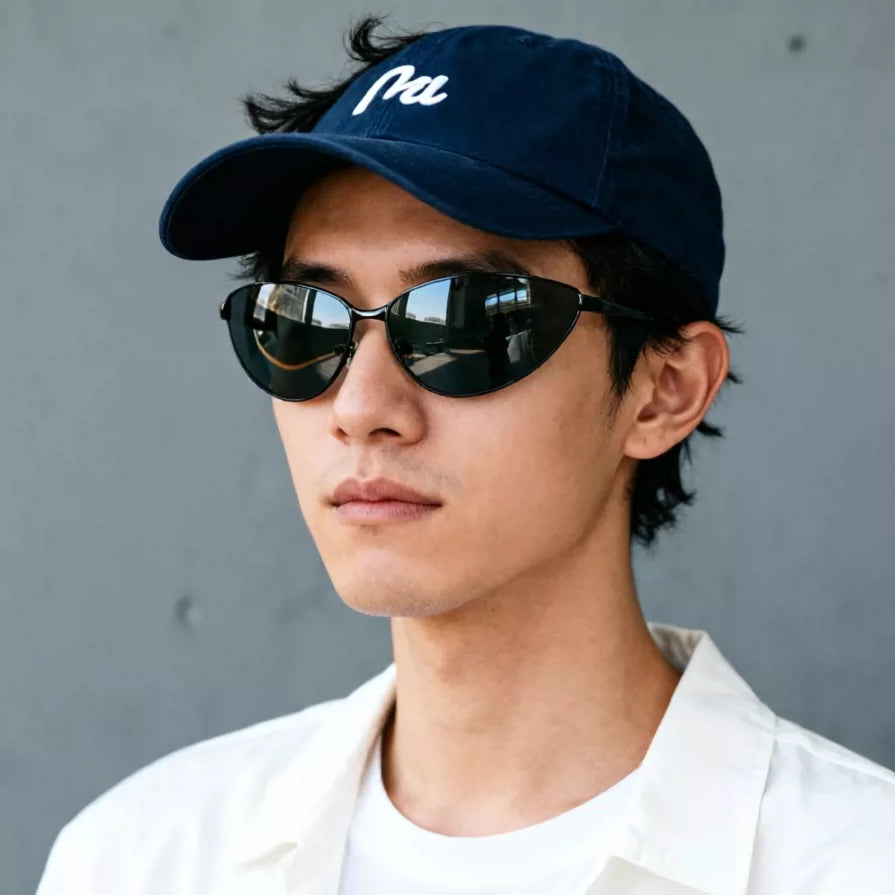 Retro Men's Polarized Sunglasses Black Sunglasses Personalized European and American Fashion Triangle Frame Type Not Picking Face, Covering Face, Showing Thinner