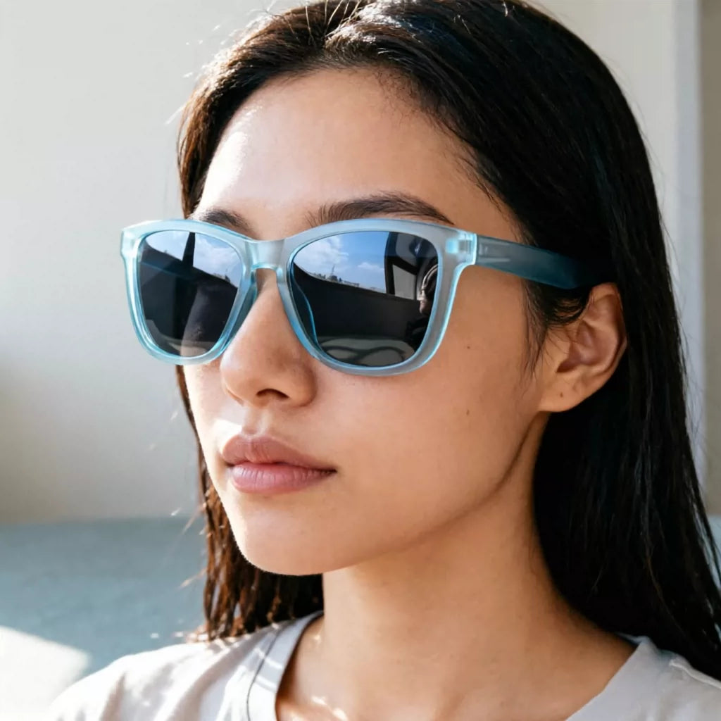 白色男士偏光太阳镜时尚白框墨镜男款钓鱼眼镜轻盈防紫外线开车