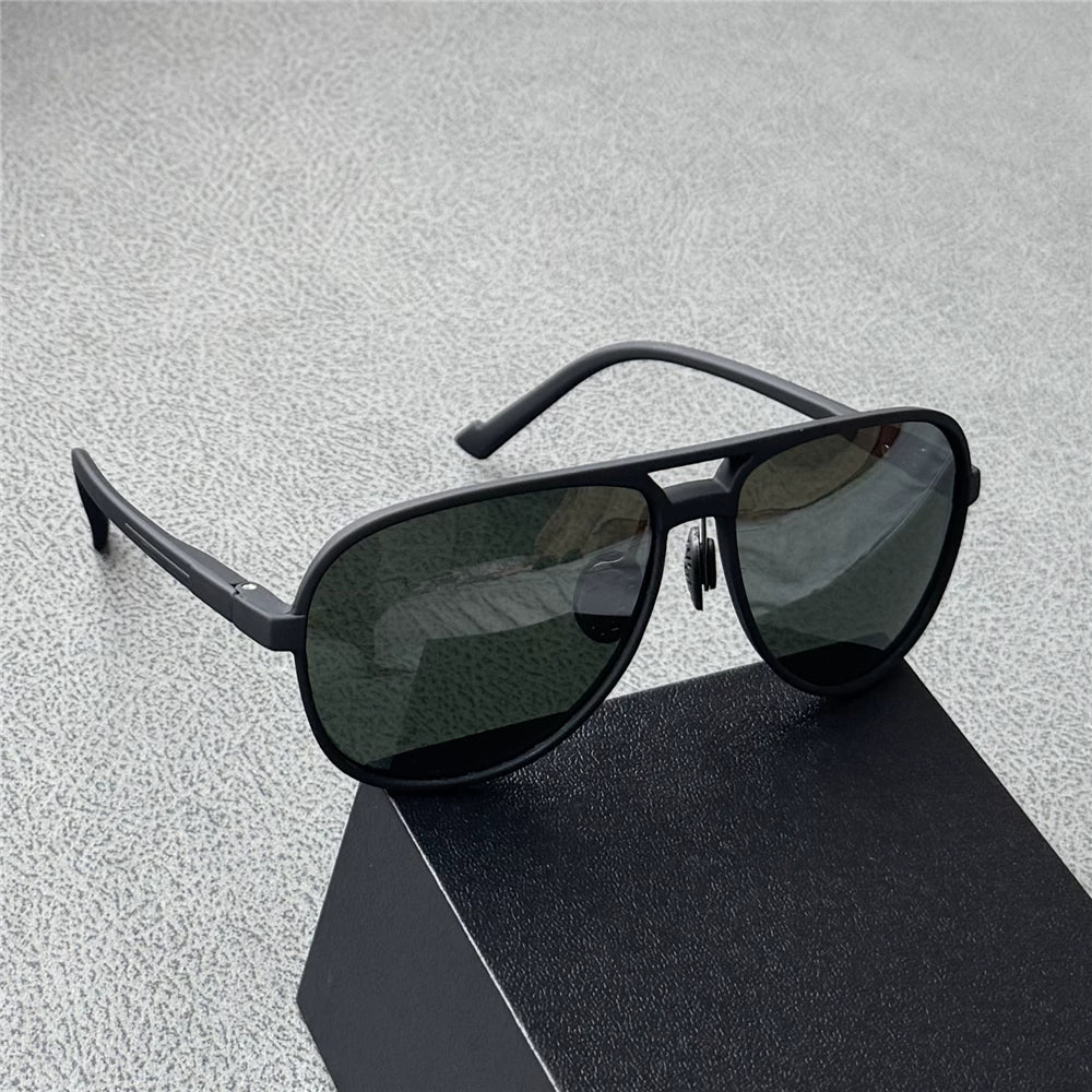 Ultra light polarized sunglasses for men, small face sunglasses, toad shaped glasses for women, pilot style sand black frame TR90 elastic frame
