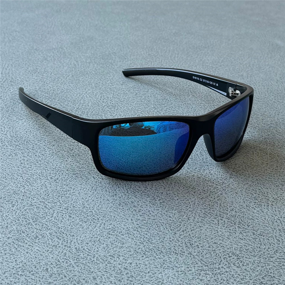 Outdoor sports men's polarized sunglasses windproof sunglasses casual sunglasses TR90 light and sturdy driving tortoiseshell dark green