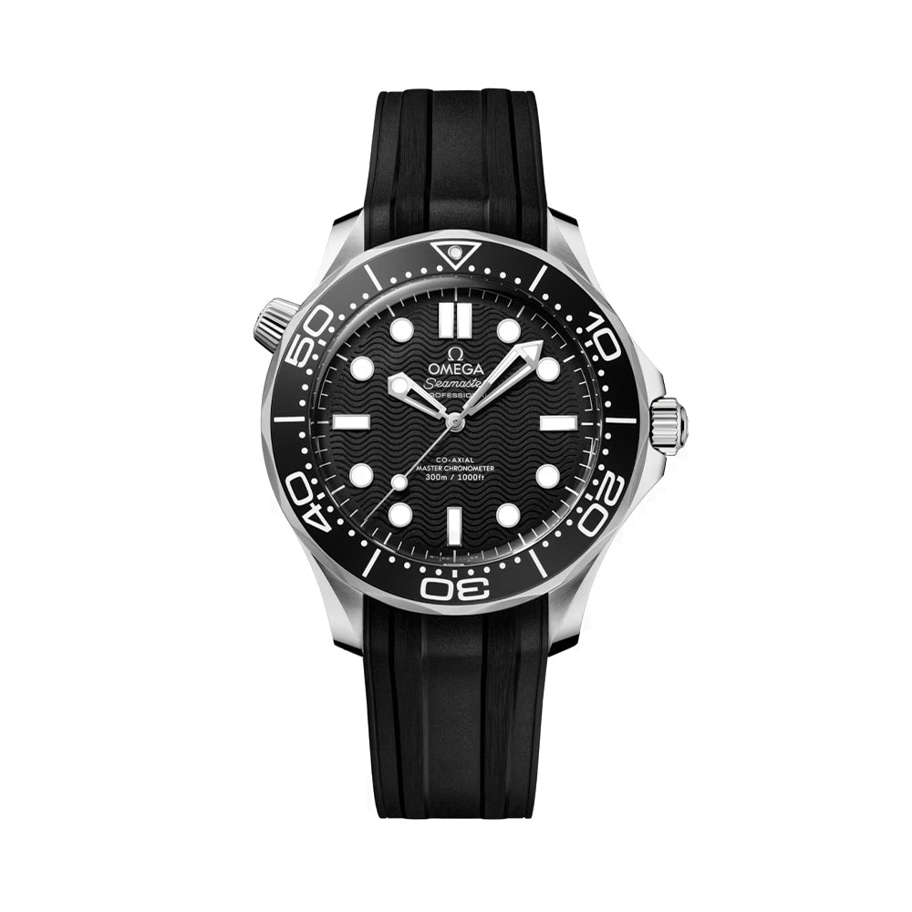 Seamaster Diver 300M Aluminum Bezel 42mm - Black on Rubber Strap
