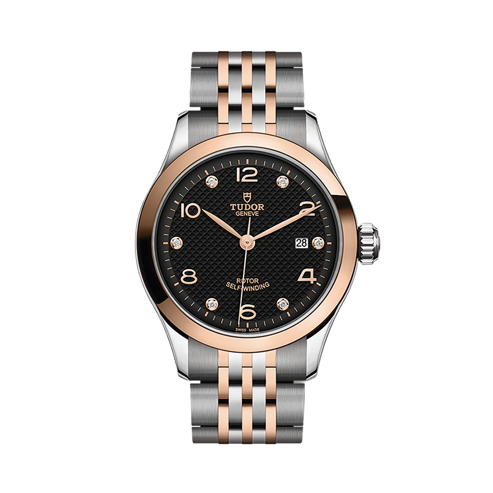 1926 Two-Tone 28mm - Black, Diamond-Set on Bracelet