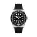 Black Bay 41mm - Black, Black Bezel on Rubber Strap