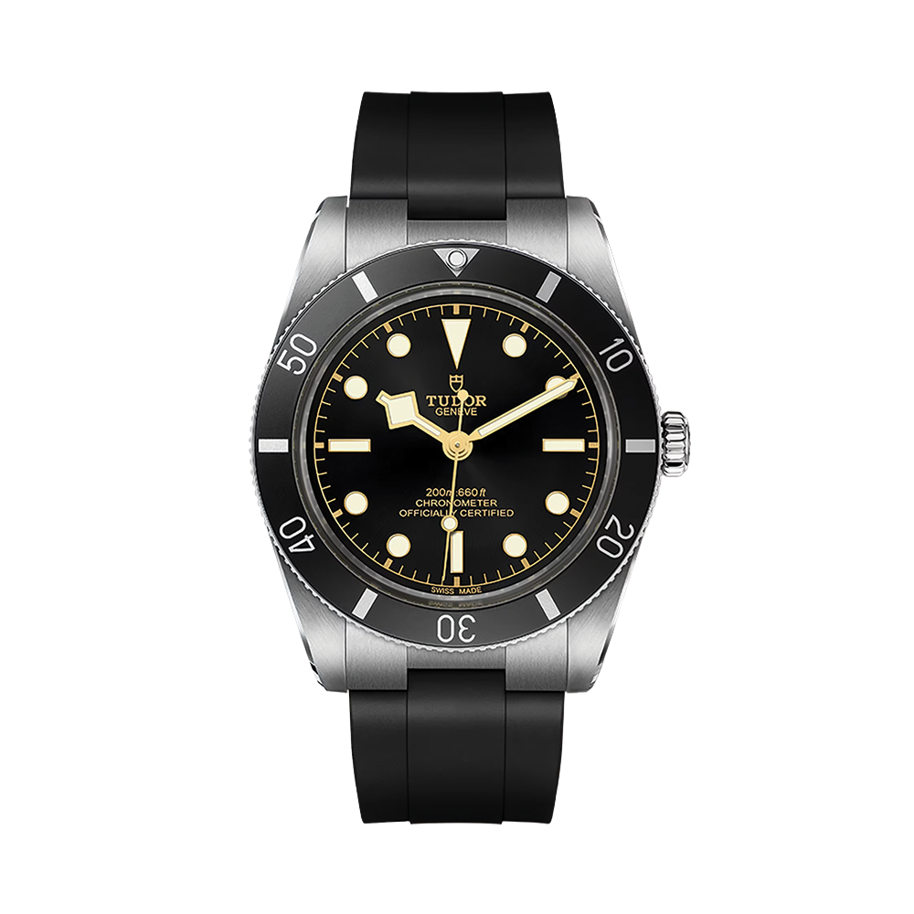 Black Bay 54 37mm - Black on Rubber Strap