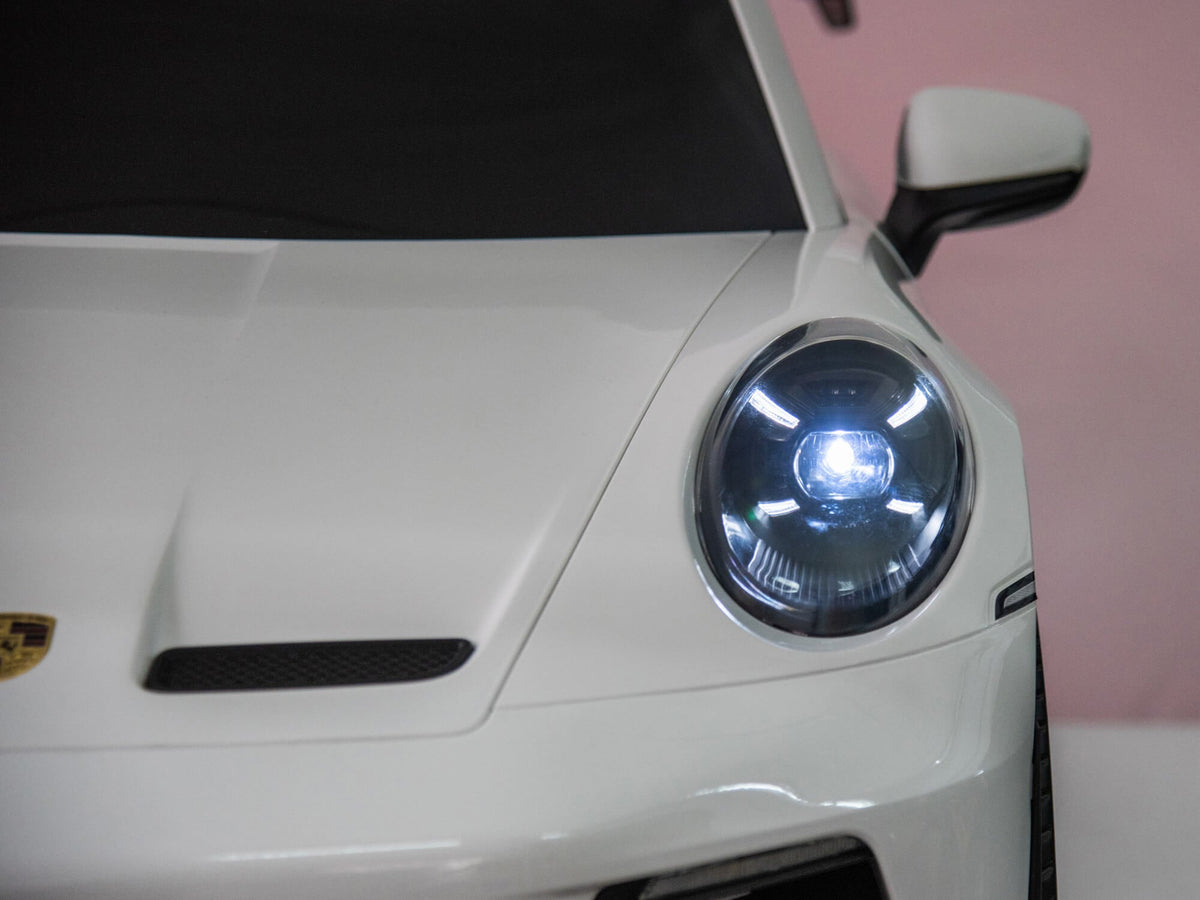 24V Porsche 911 GT3 Kids 2-Seater Ride On Car - White