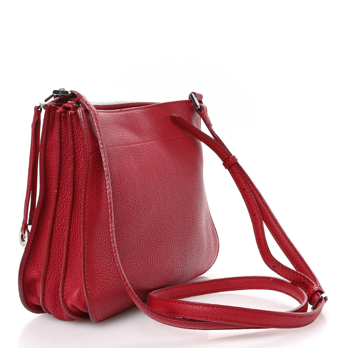 Grained Calfskin Milky Way Shoulder Bag Red
