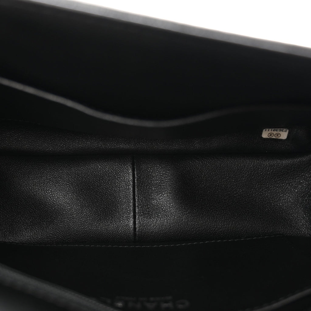 Calfskin Quilted Medium Rock My Shoulder Flap Black