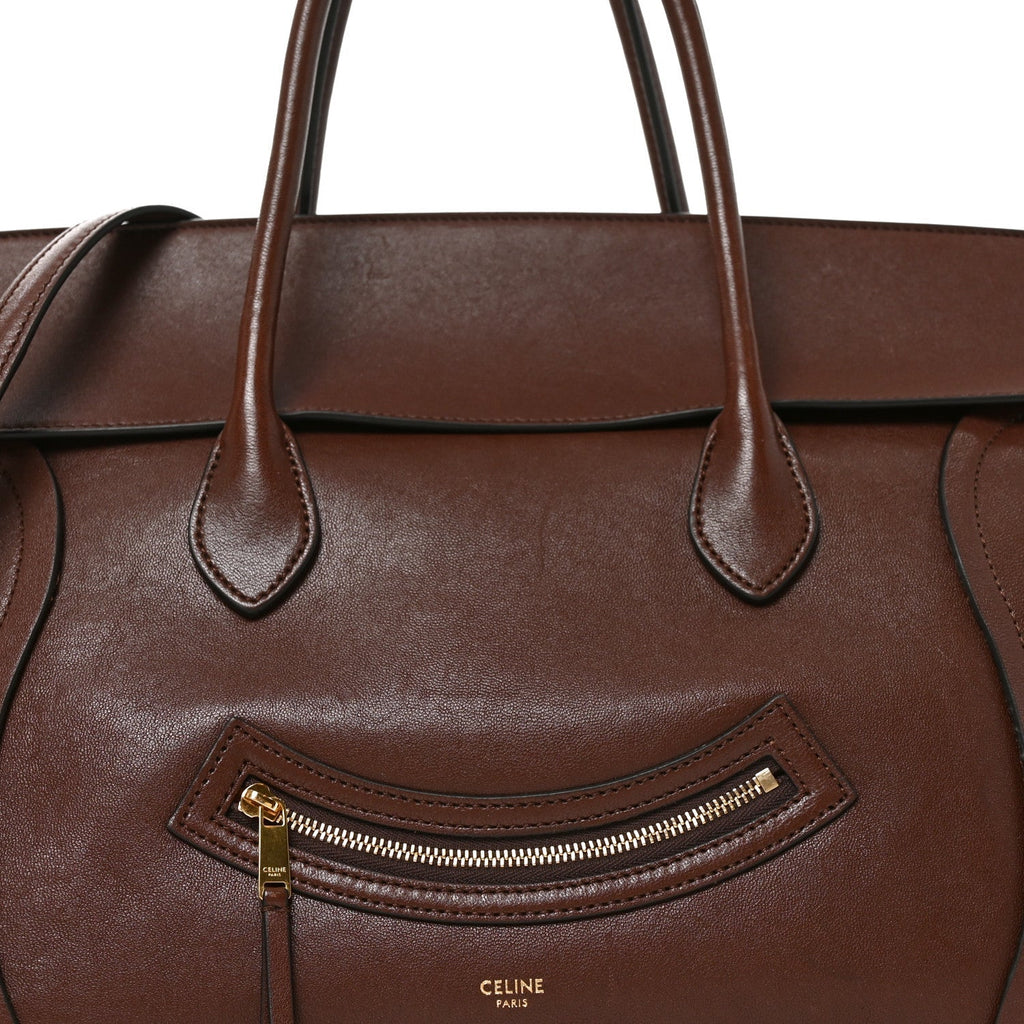 Supple Shiny Lambskin Medium Smiling New Luggage Brick