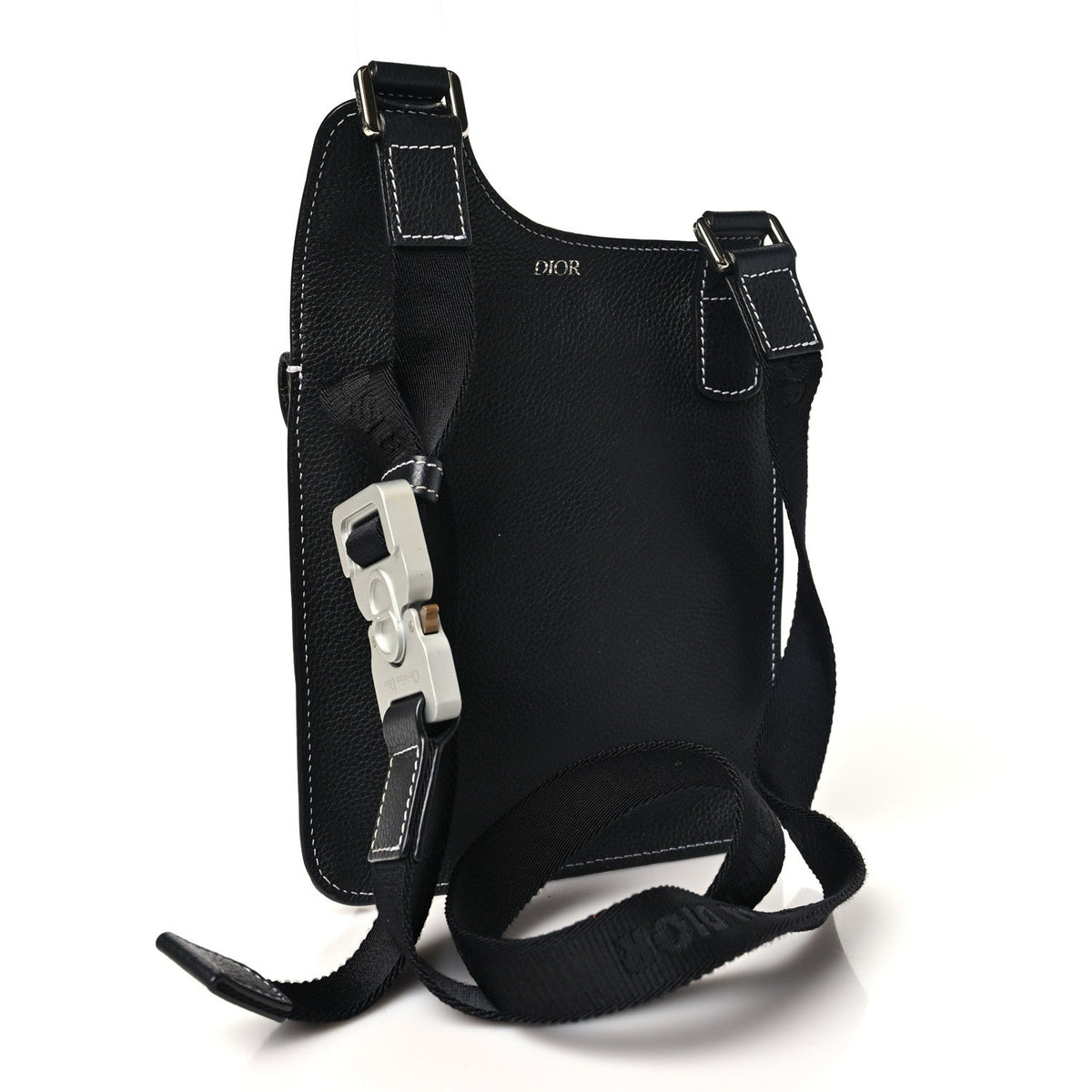X KAWS Grained Calfskin Bee Saddle Pouch Black