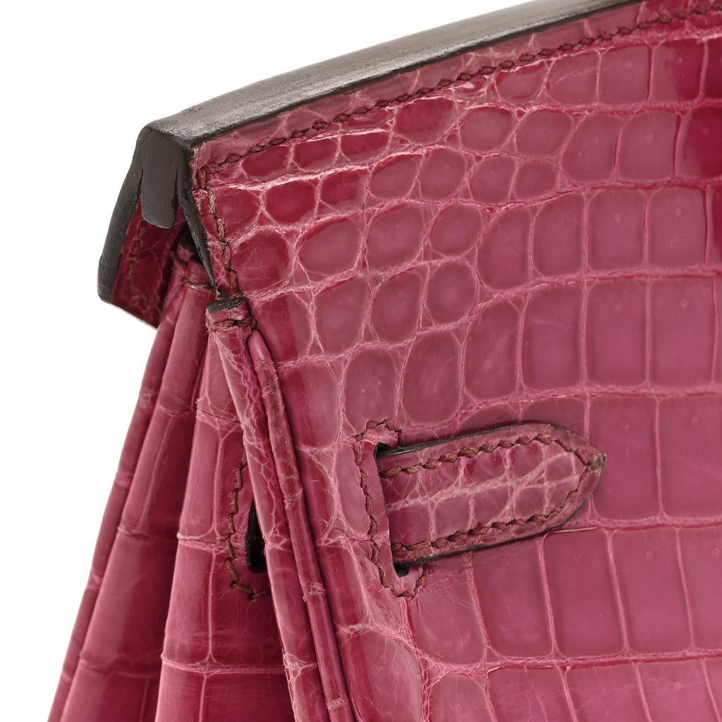 Shiny Niloticus Crocodile Birkin 25 Rose Scheherazade