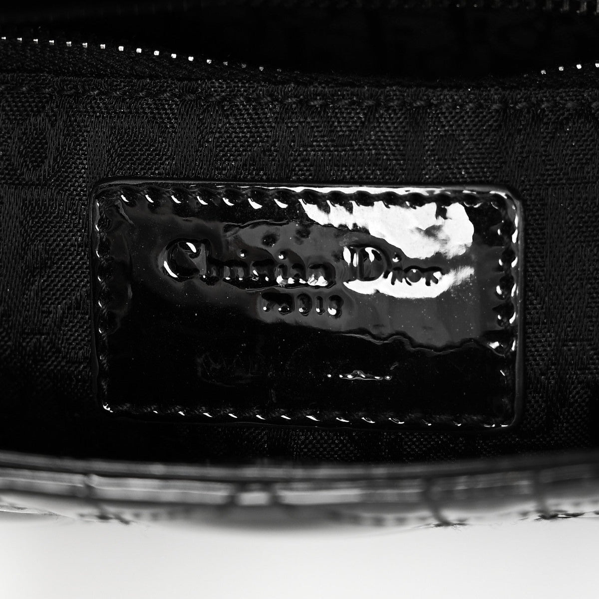 Patent Cannage Mini Lady Dior Black
