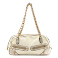 Goatskin Small Capri Bowler White Gold