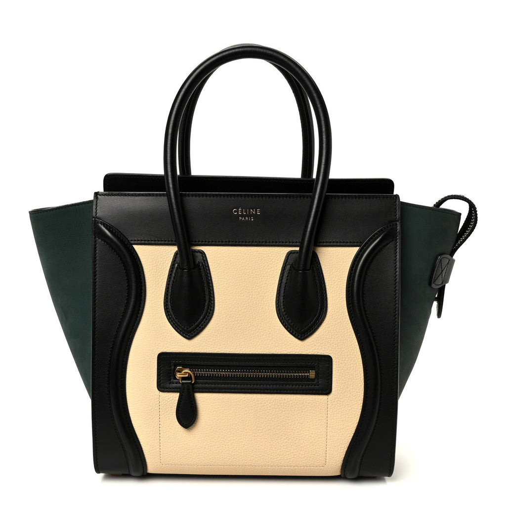 Baby Grained Calfskin Nubuck Micro Tri-Color Luggage Teal