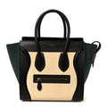 Baby Grained Calfskin Nubuck Micro Tri-Color Luggage Teal