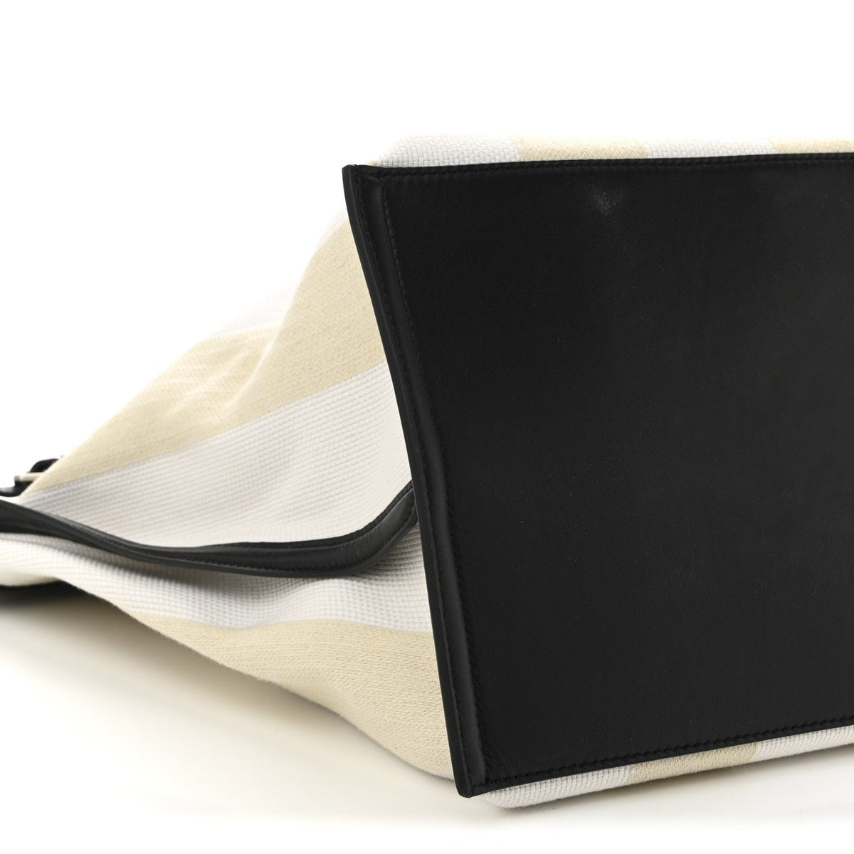 Canvas Striped Days Tote Resin White