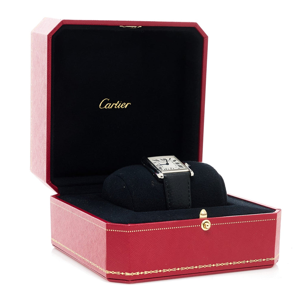 Stainless Steel Calfskin 25mm Must de Cartier Tank Quartz Watch