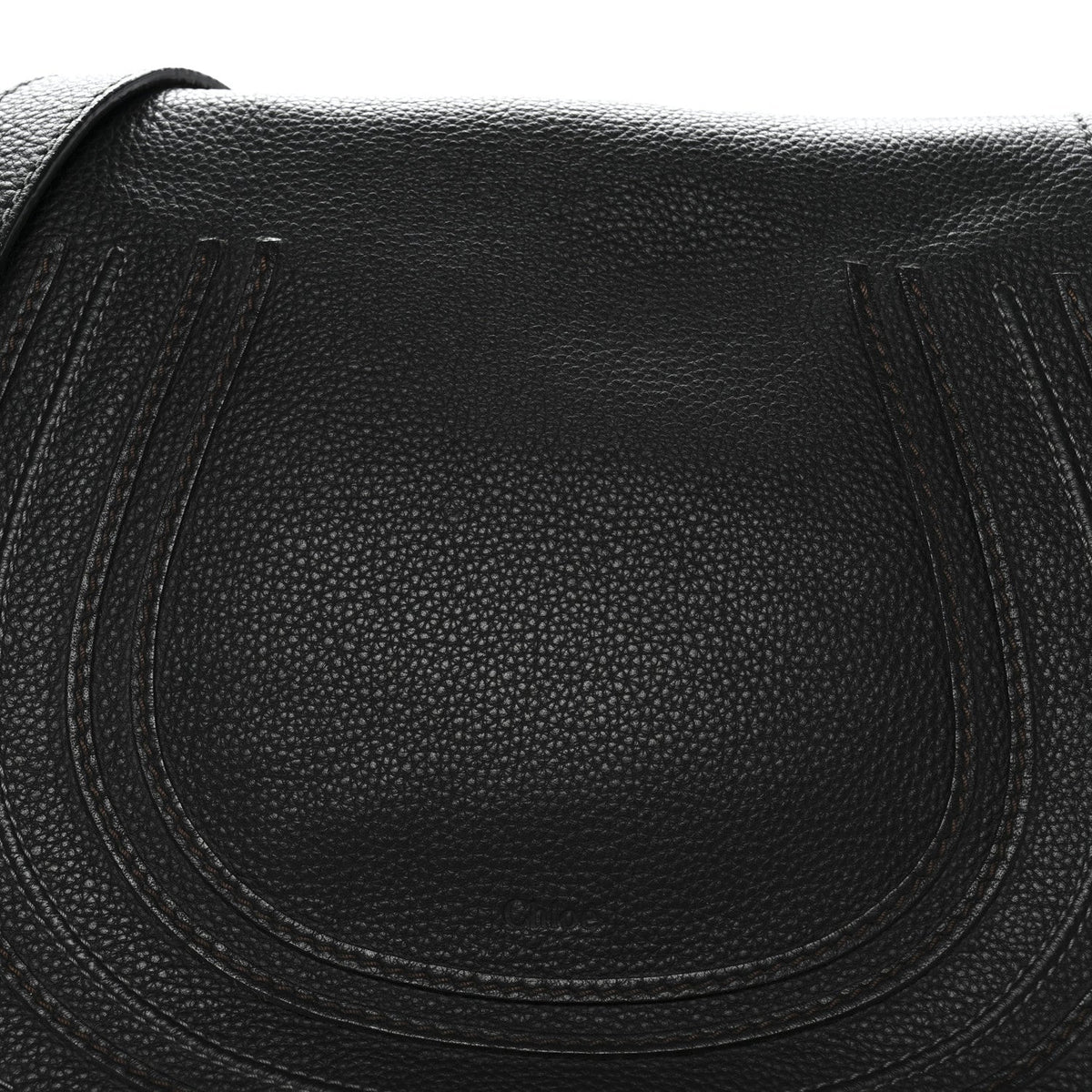 Calfskin Medium Marcie Round Crossbody Bag Black