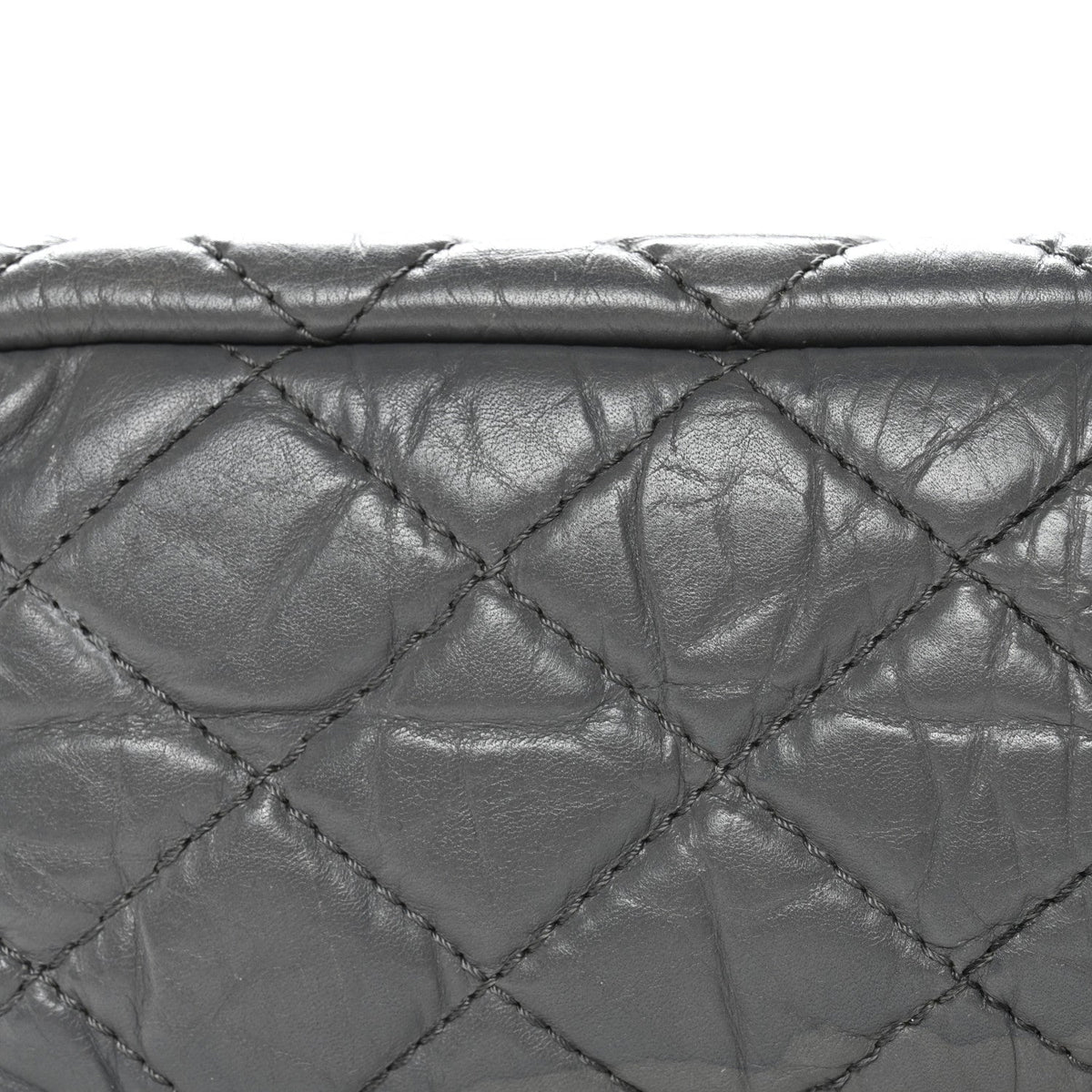 Aged Calfskin Quilted Large Reissue Camera Case Grey