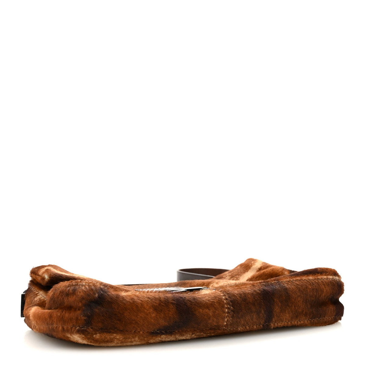 Calf Hair Zebra Print Baguette Brown