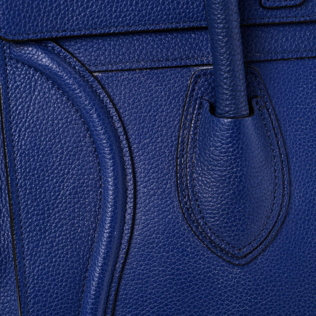 Drummed Calfskin Mini Luggage Indigo