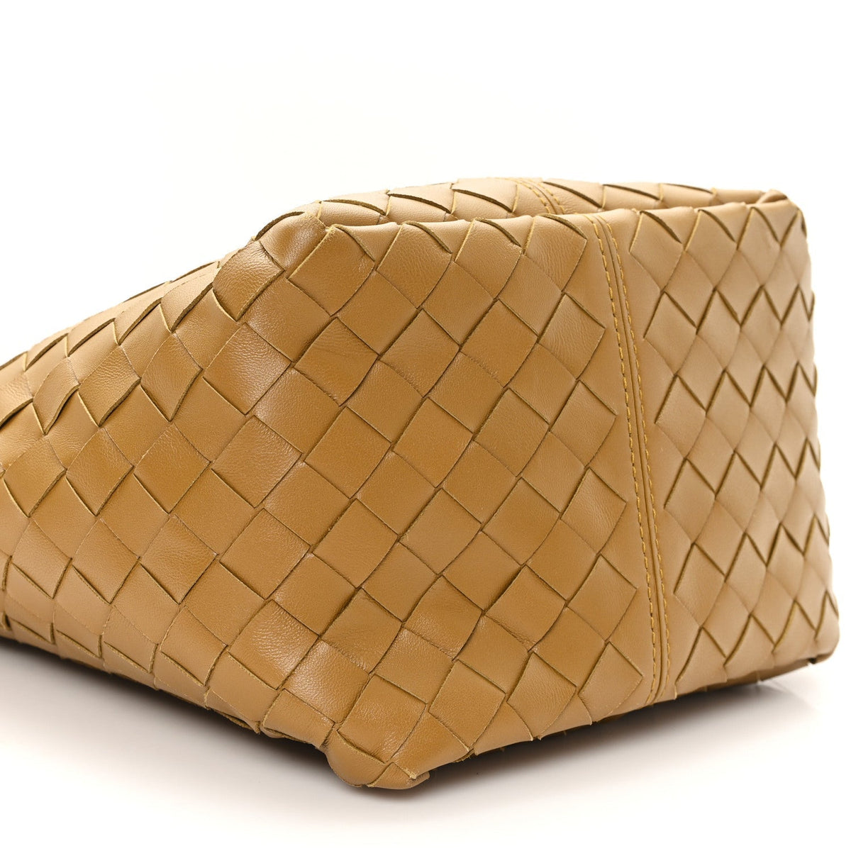 Nappa Intrecciato Small Flip Flap Tote Acorn Brass