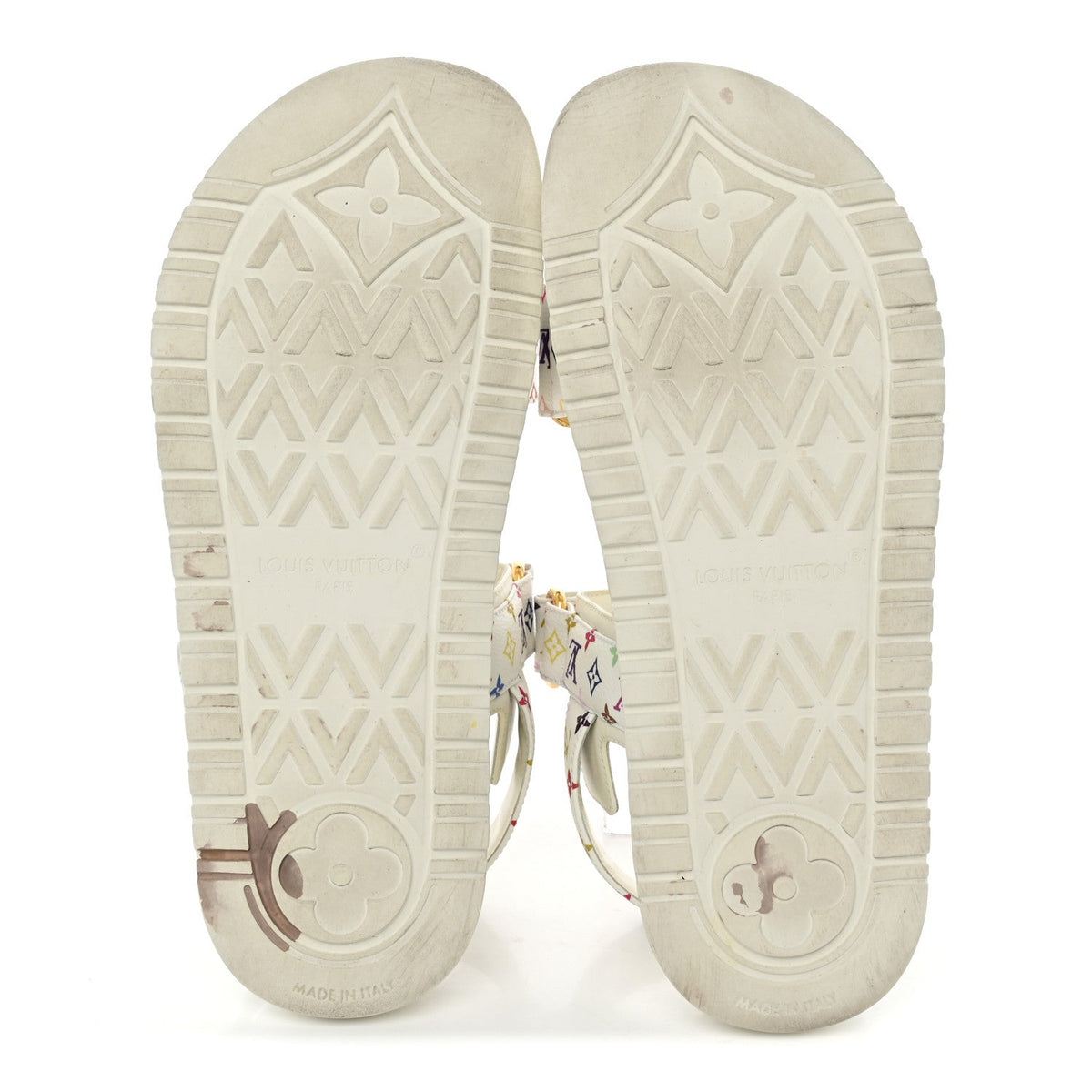 LV X TM Monogram Multicolor Sunset Flat Sandals 39 White