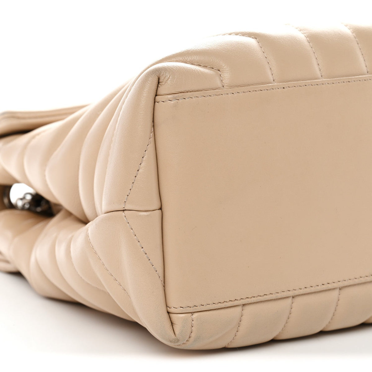 Calfskin Y Quilted Monogram Medium Loulou Chain Satchel Nude Powder