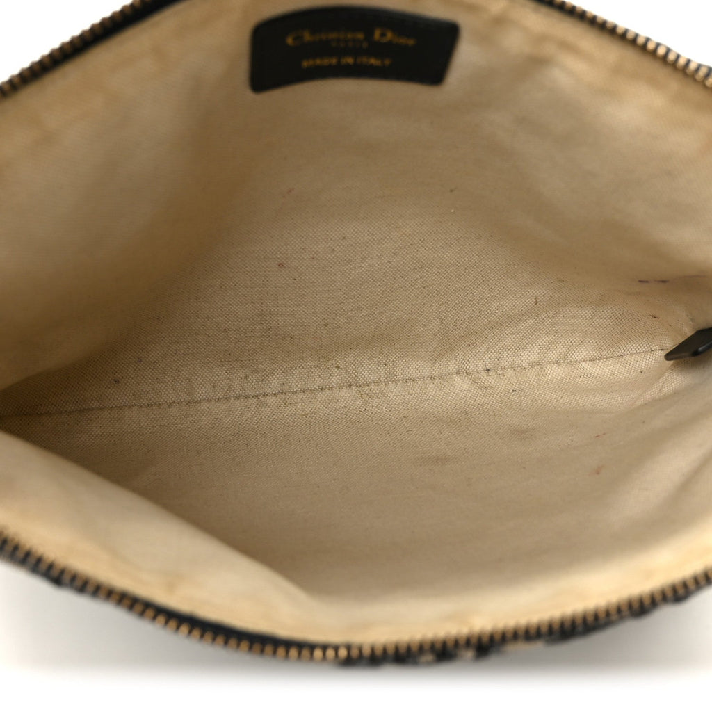 Oblique Pouch Clutch Blue