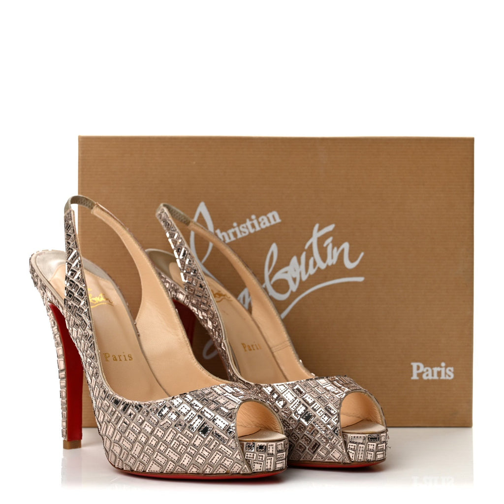 Satin Mosaique No Prive 120 Pumps 37.5 Silver