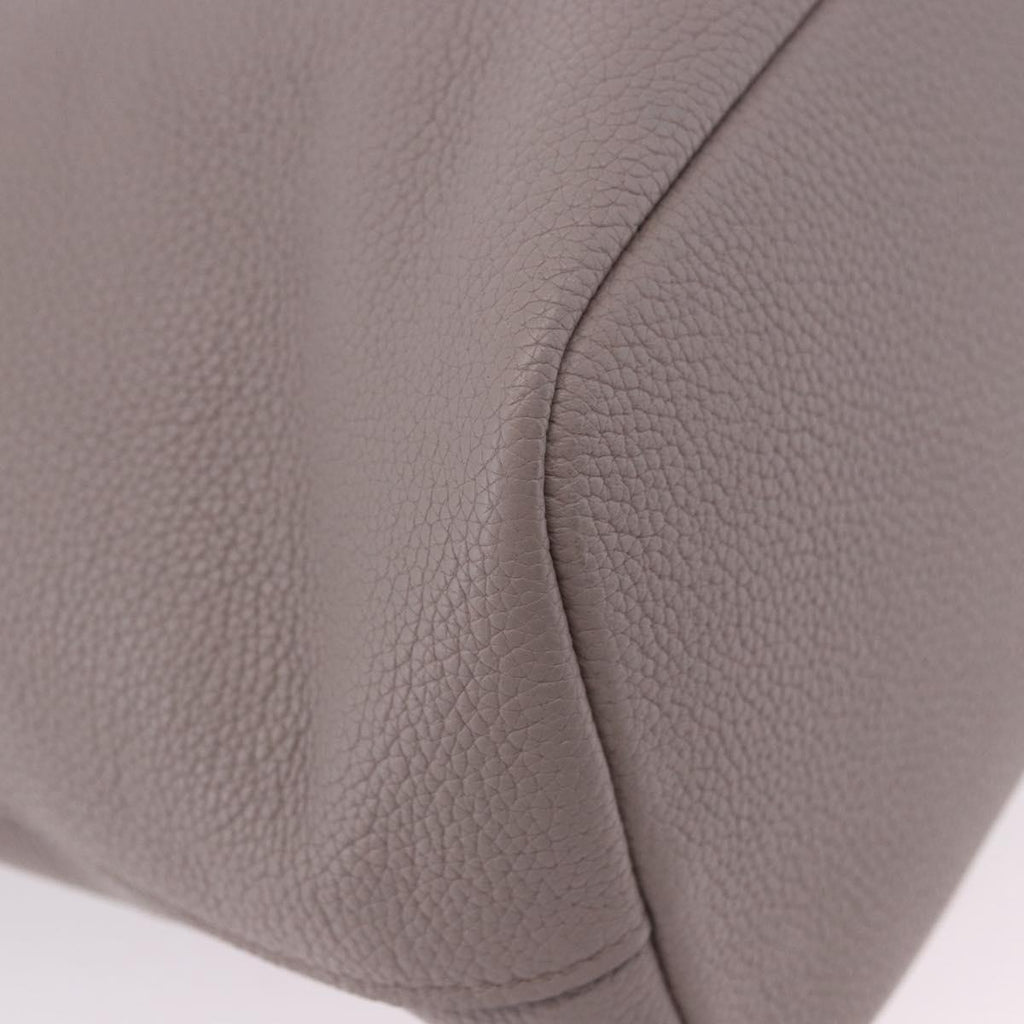 PRADA Shoulder Bag Taurillon Leather Gray Gold 1BE066 Auth am12351SAM