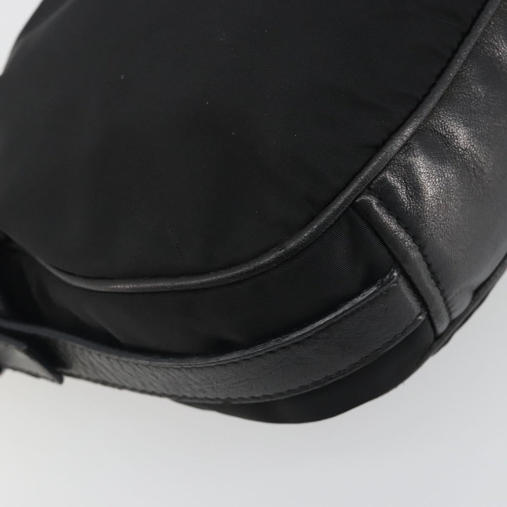 PRADA Shoulder Bag Nylon Leather Black Silver Auth am12415V