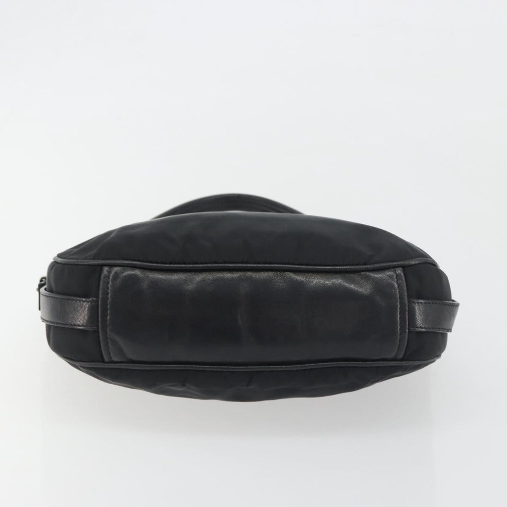 PRADA Shoulder Bag Nylon Leather Black Silver Auth am12415V
