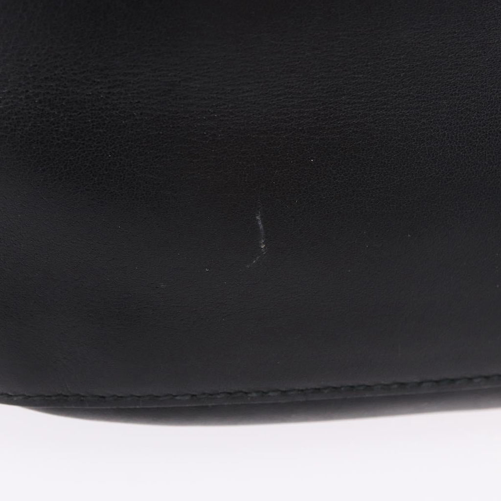 PRADA Chain Shoulder Bag Leather Black Gold Auth am12576V