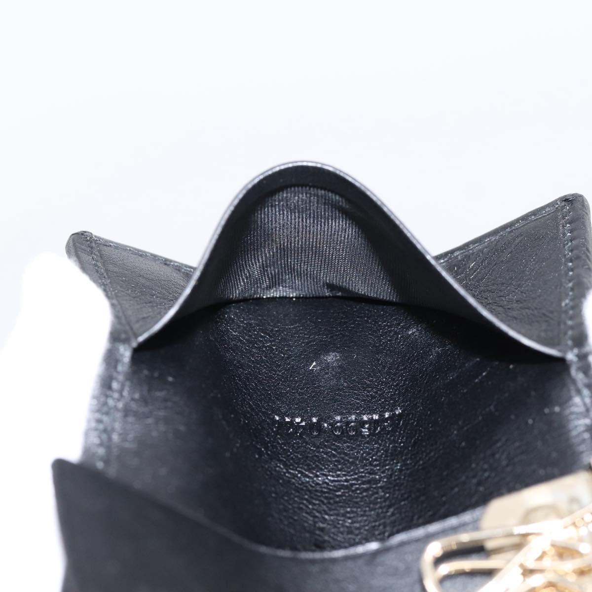 GUCCI GG Canvas Lovely Six Hooks Key Case Black Gold Tone 181599 Auth am12795V