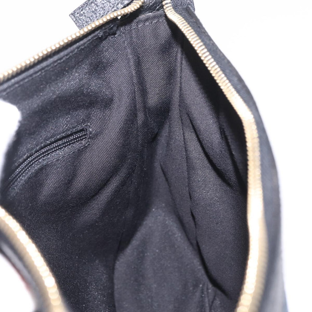 GUCCI GG Canvas Hand Bag Black Gold Tone 146244 Auth am12807V