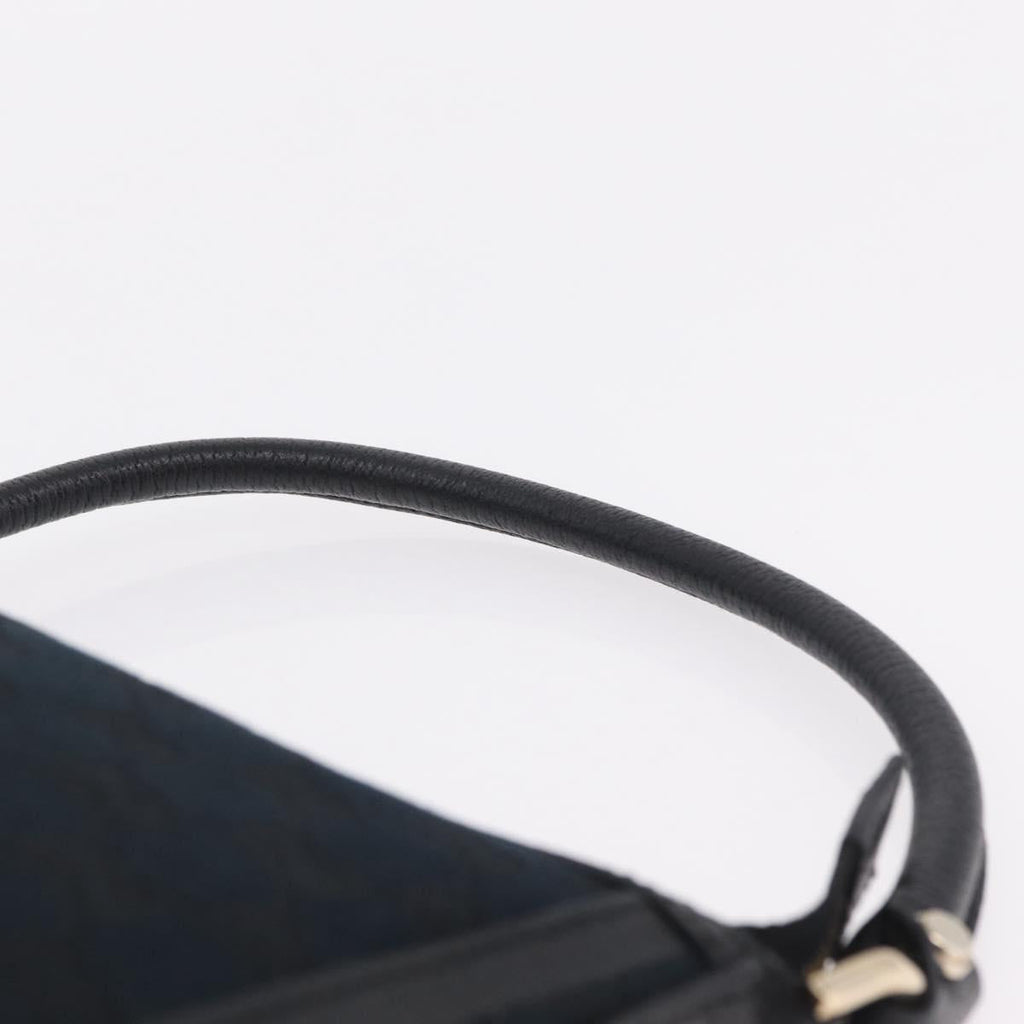 GUCCI GG Canvas Hand Bag Black Gold Tone 146244 Auth am12807V