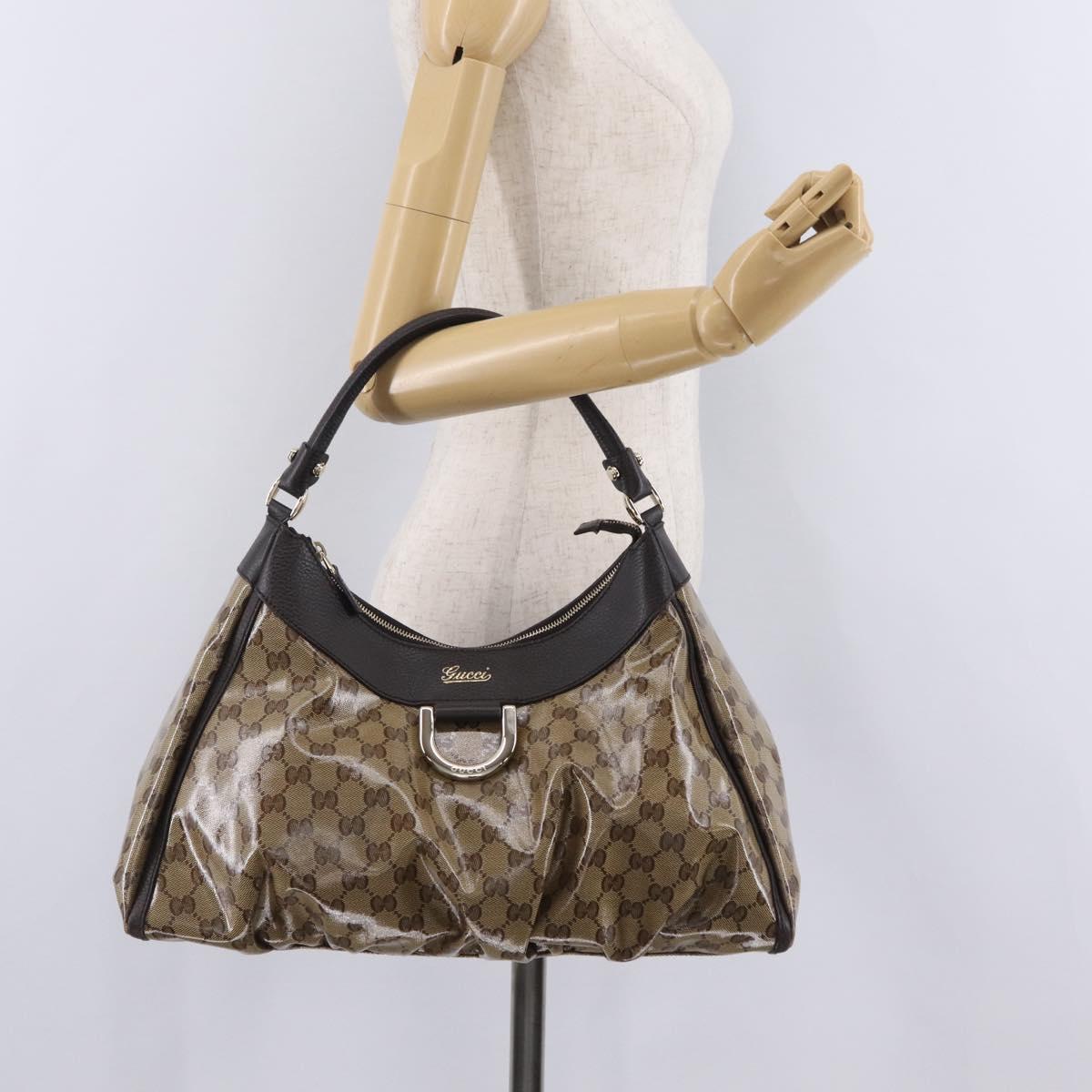 GUCCI GG Crystal Abbey Shoulder Bag Coated Canvas Outlet 327786 Auth am12808V