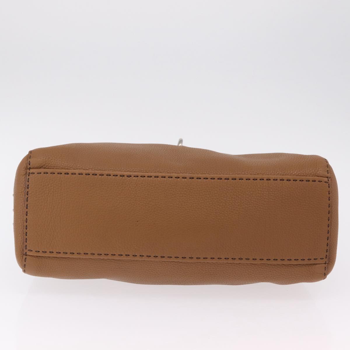 PRADA Shoulder Bag Leather Brown Silver Auth am12821V