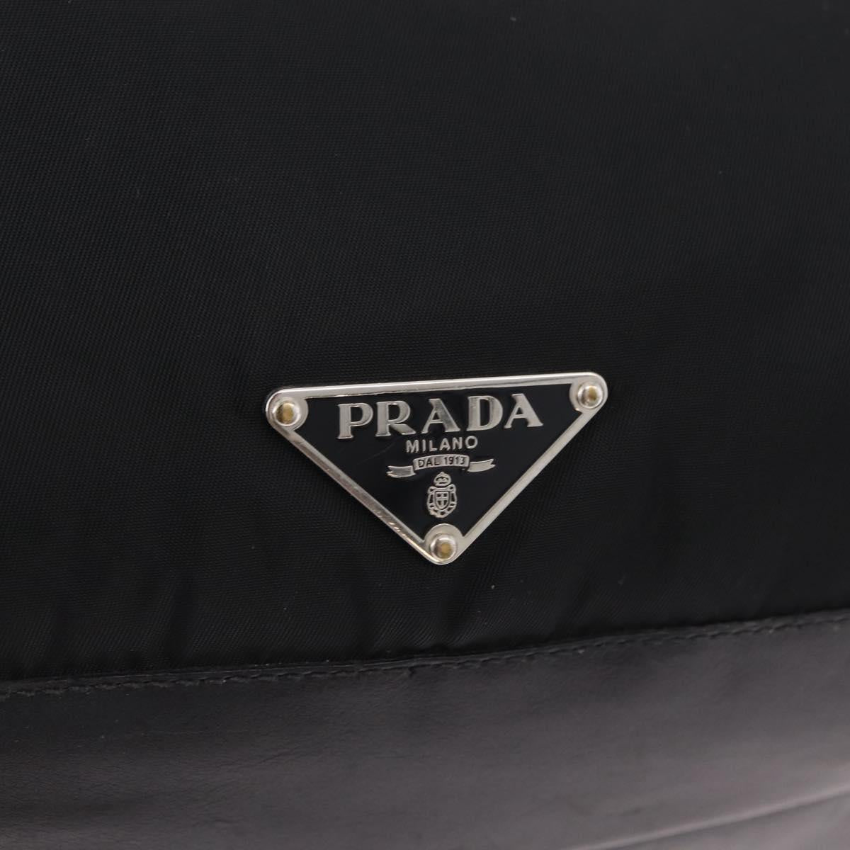 PRADA Tote Bag Nylon Black Silver BR1325 Auth am12835V