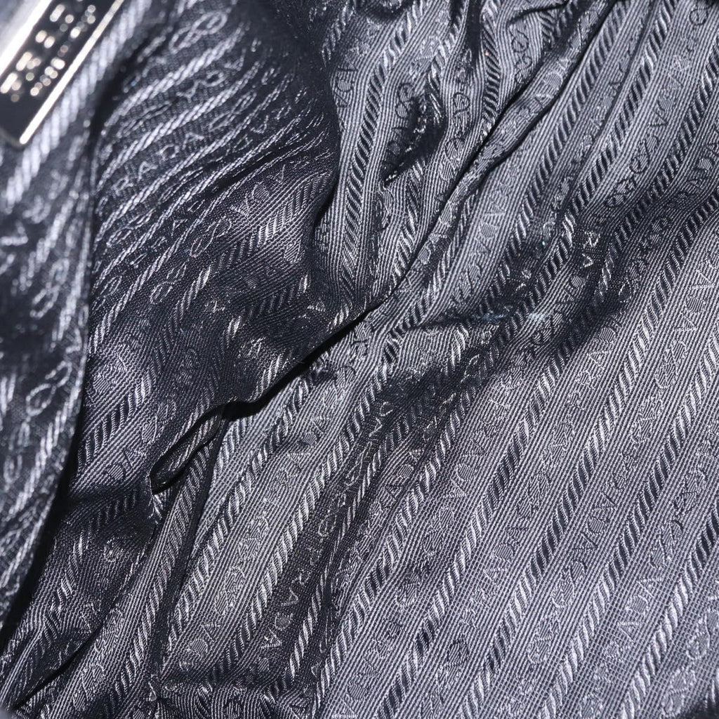 PRADA Tote Bag Nylon Black Silver BR1325 Auth am12835V