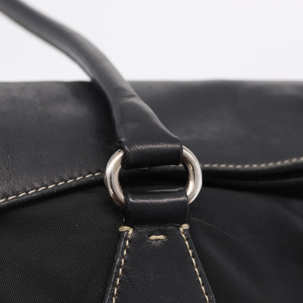PRADA Tote Bag Nylon Black Silver BR1325 Auth am12835V