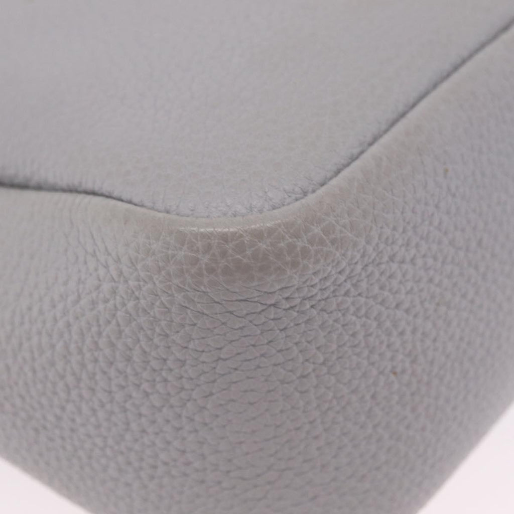 PRADA Vittelodanoy Hand Bag Leather Gray Silver Auth am12842A