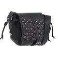 PRADA Studs Shoulder Bag Nylon Black Silver Auth am12849A